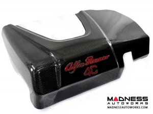 Alfa Romeo 4C Carbon Fiber Engine Cover - w/ Red Alfa Romeo Lettering Alfa Romeo 4C Carbon Fiber Engine Cover - w/ Red Alfa Romeo Lettering